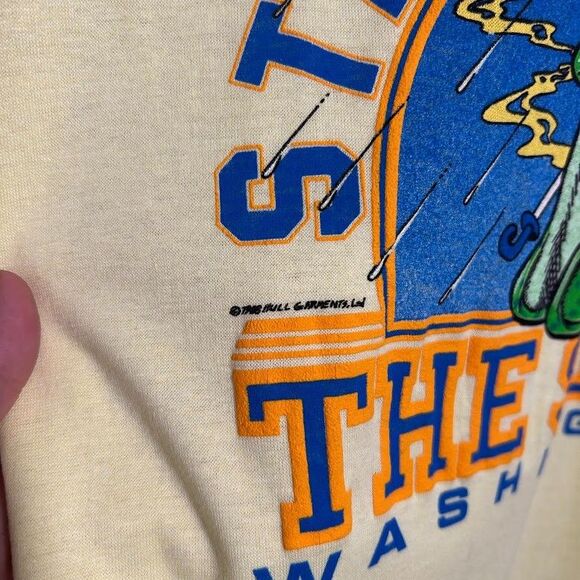 VTG Single Stitch Washington State Mascot T Shirt L Slug PNW Hef-T Tee Jays - Picture 5 of 8